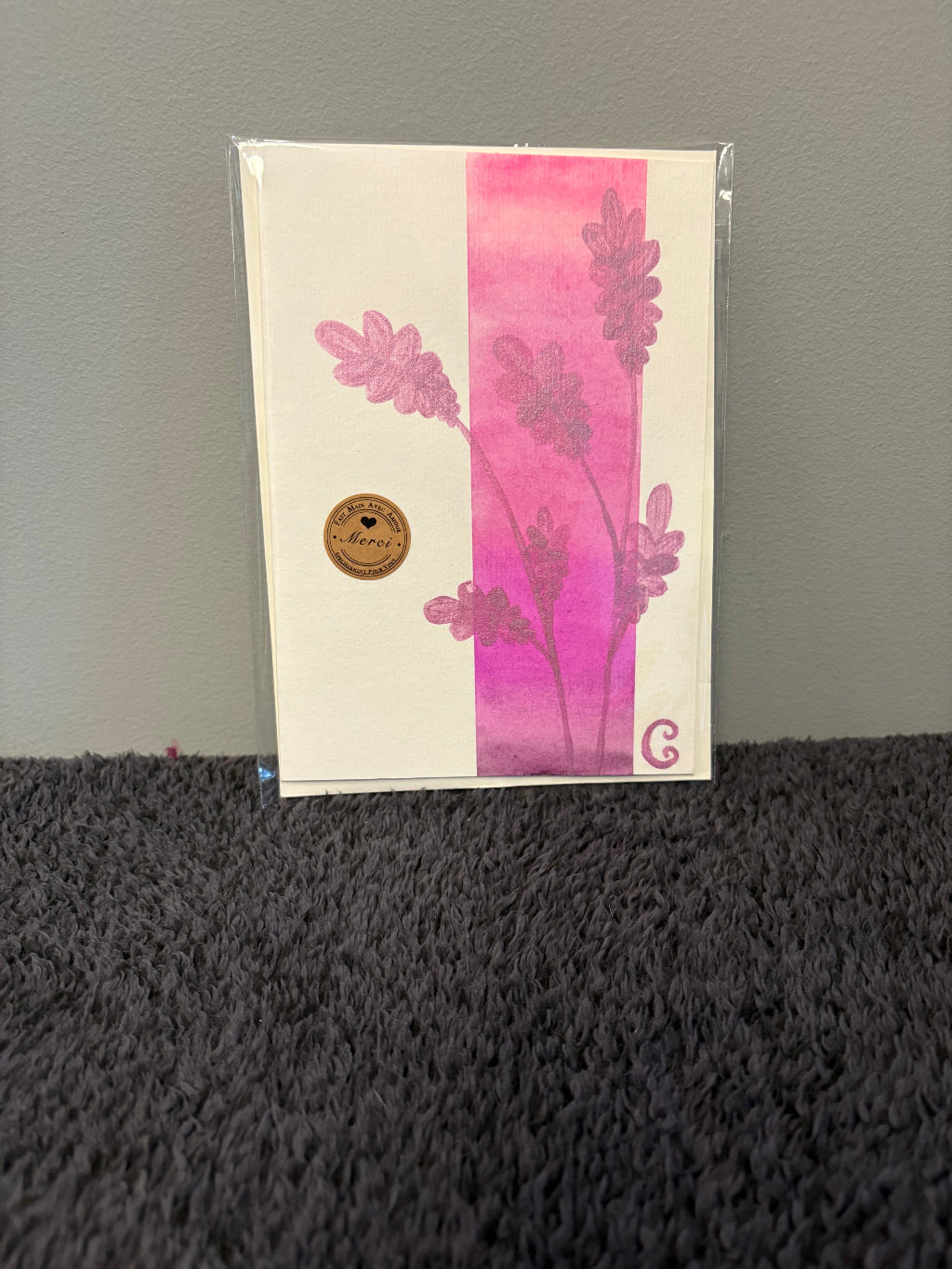 hand painted Card with a plant 