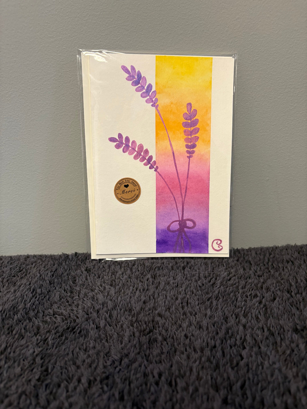hand painted Card with a plant 