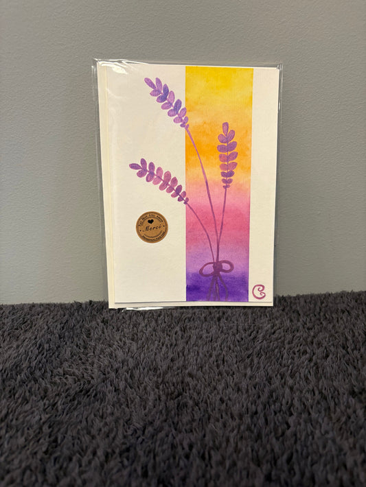 hand painted Card with a plant 