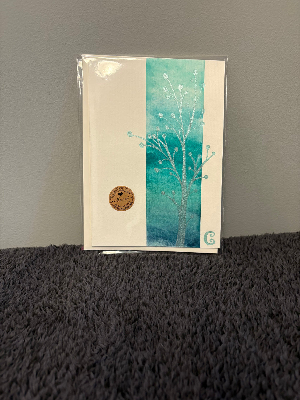 hand painted Card with a plant 