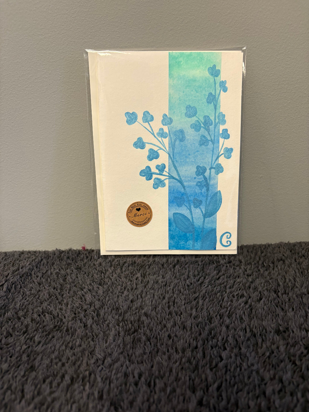 hand painted Card with a plant 