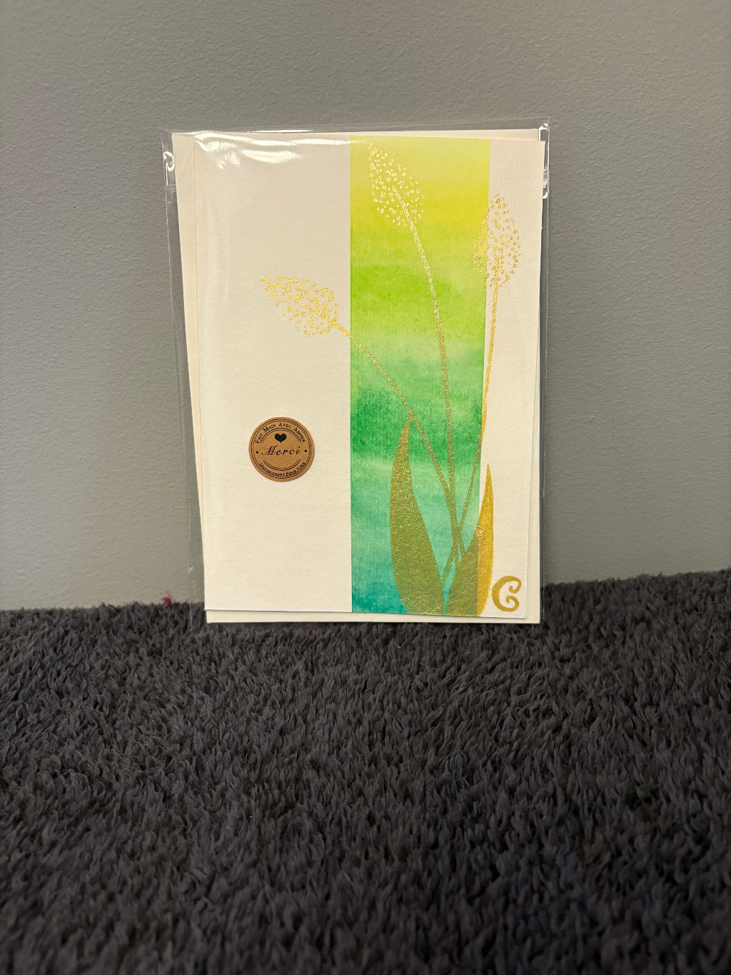 hand painted Card with a plant 