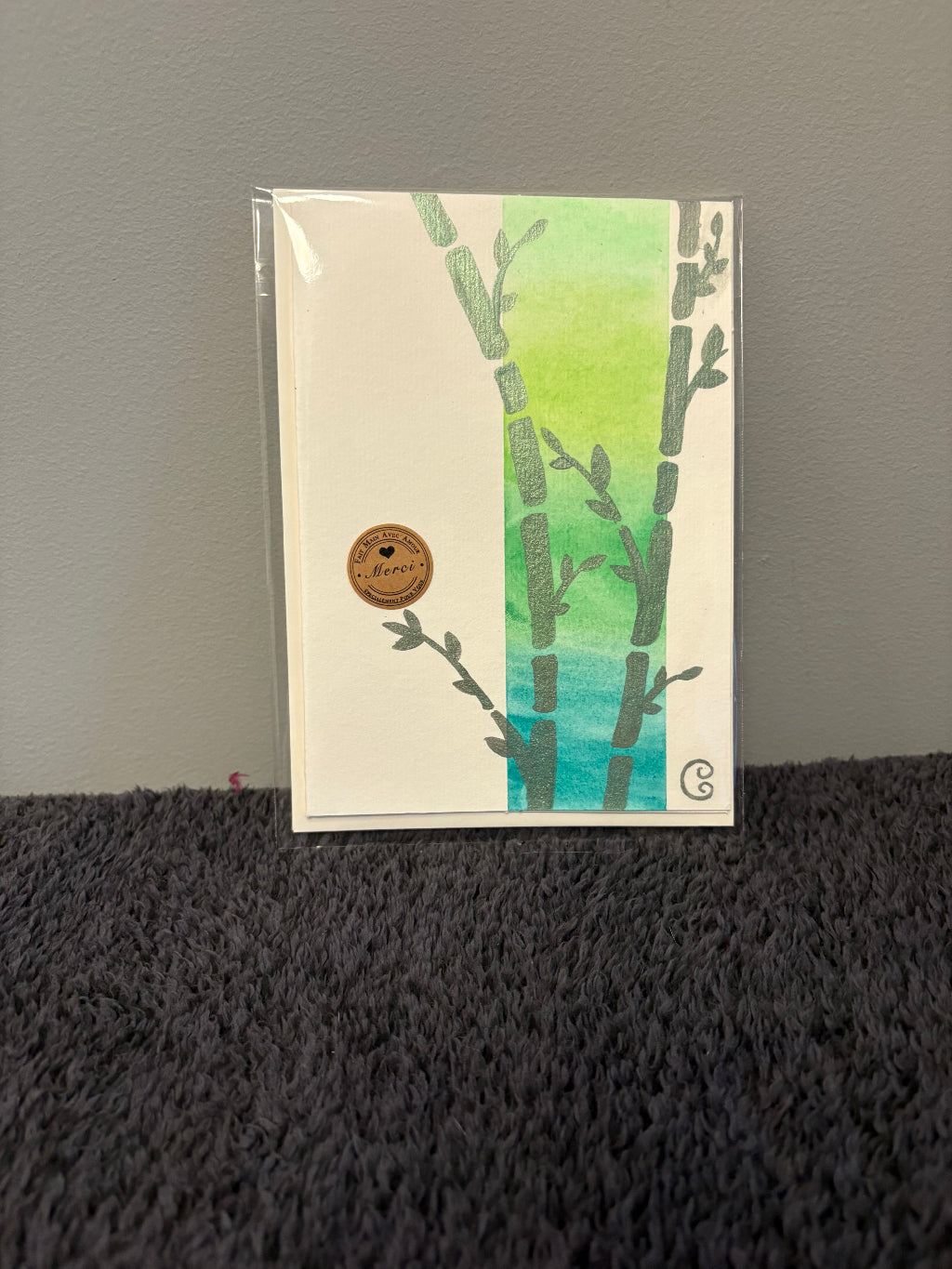 hand painted Card with a plant 