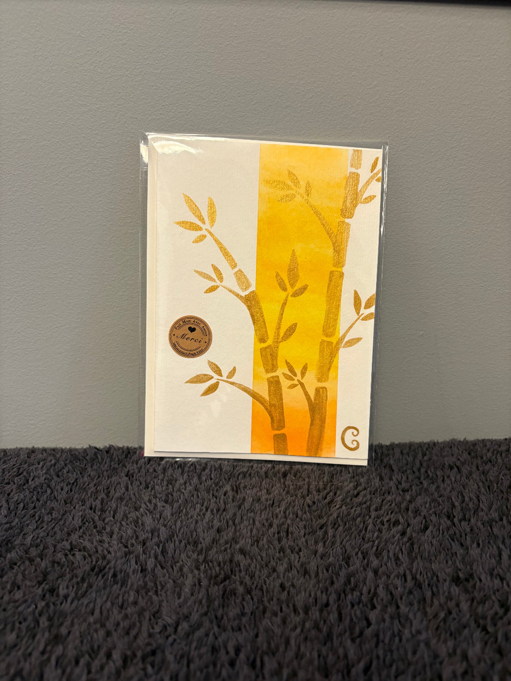 hand painted Card with a plant 